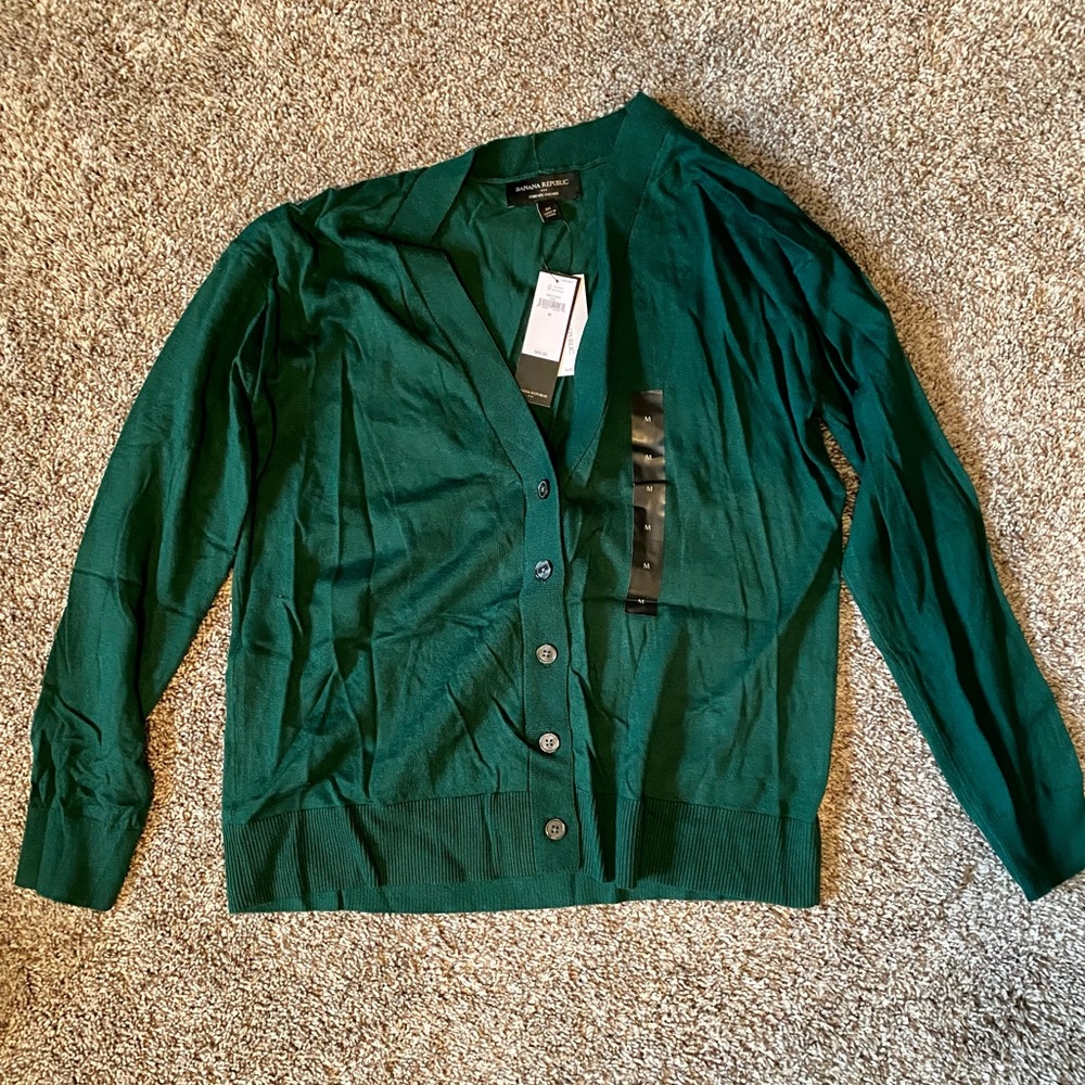 NWT Banana Republic Forever Cardigan in Forest Emerald - NEVER WORN